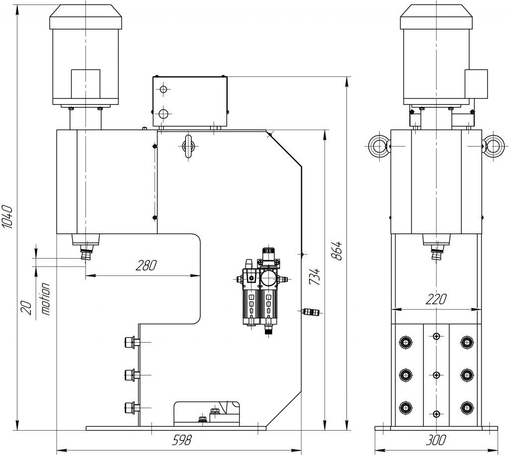 ᐉ Radial riveting machine RMU16C for steel rivets d=416 mm